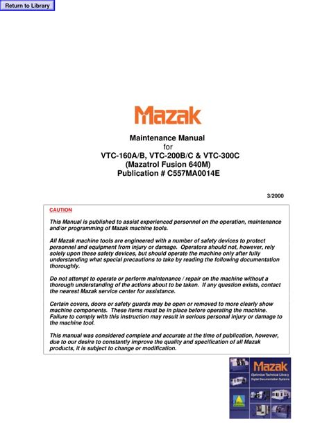 mazak manuals pdf download